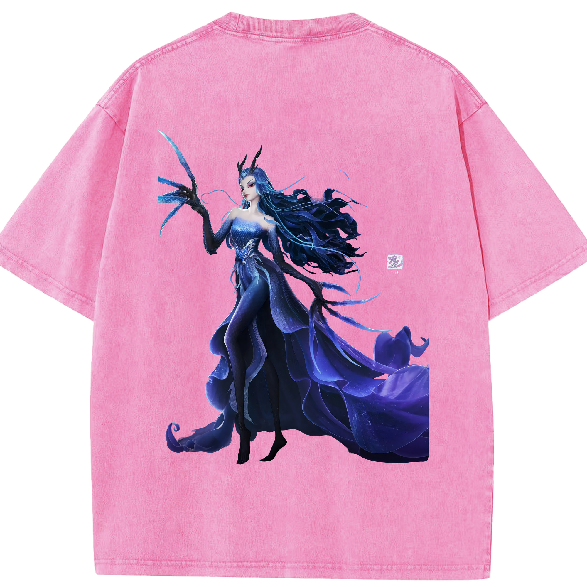 （画像用） Ne Zha 2 ナタ 魔童の大暴れ 綿100% ヴィンテージ風 半袖Tシャツ（背面プリント）